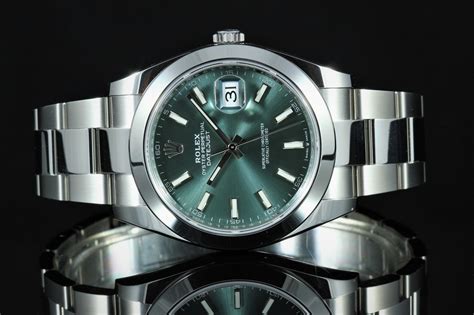 rolex datejust 41 mint green price|rolex datejust 41 value.